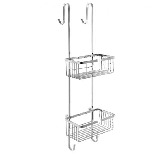 Stainless steel soap holder hanging for bathroom two levels squared  collection