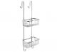 Minimal design shower object container - to hang on shower stall - double basket L.20xP13