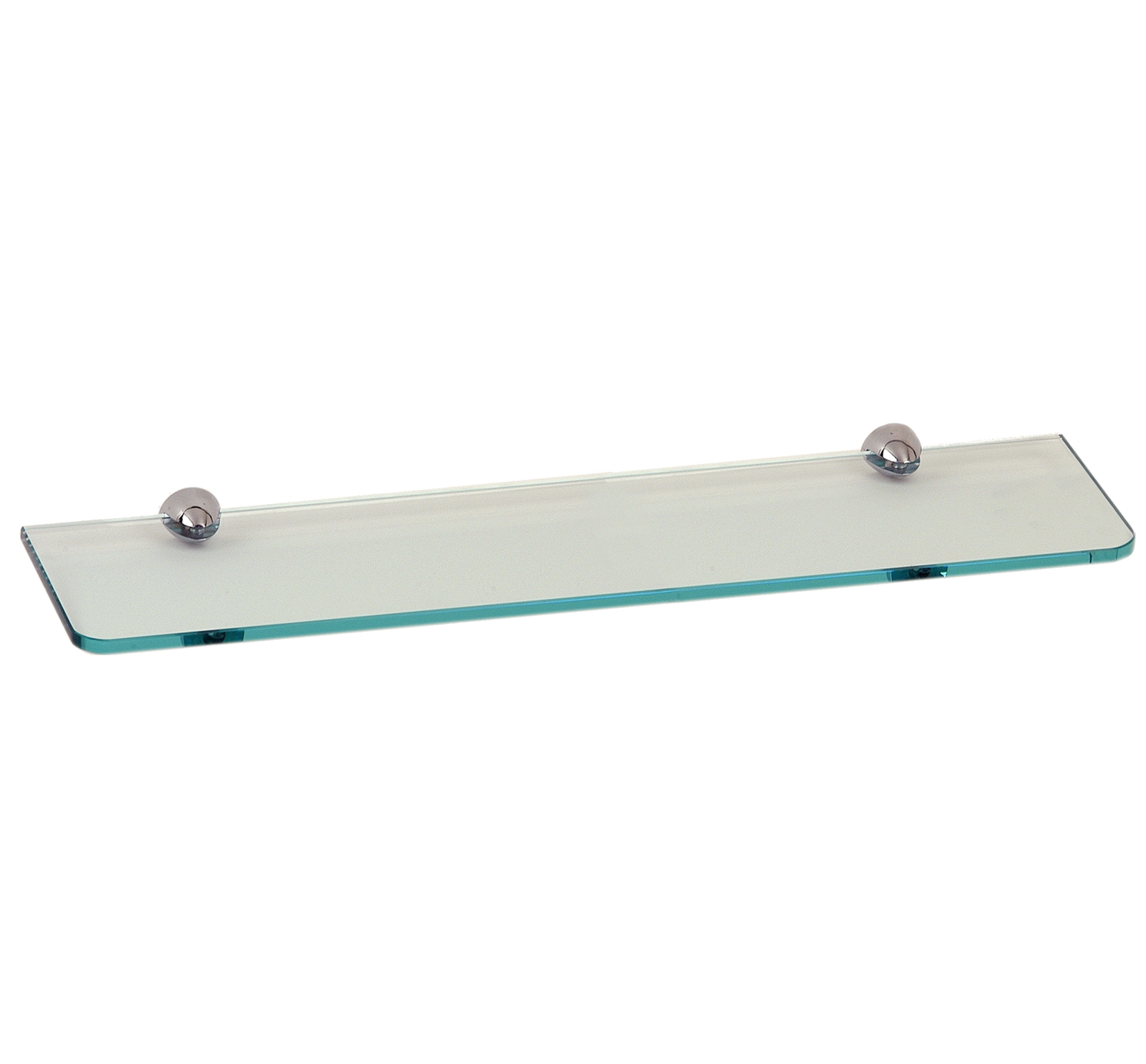 Glass bath shelf and round chrome brass clamps - Length 50 cm