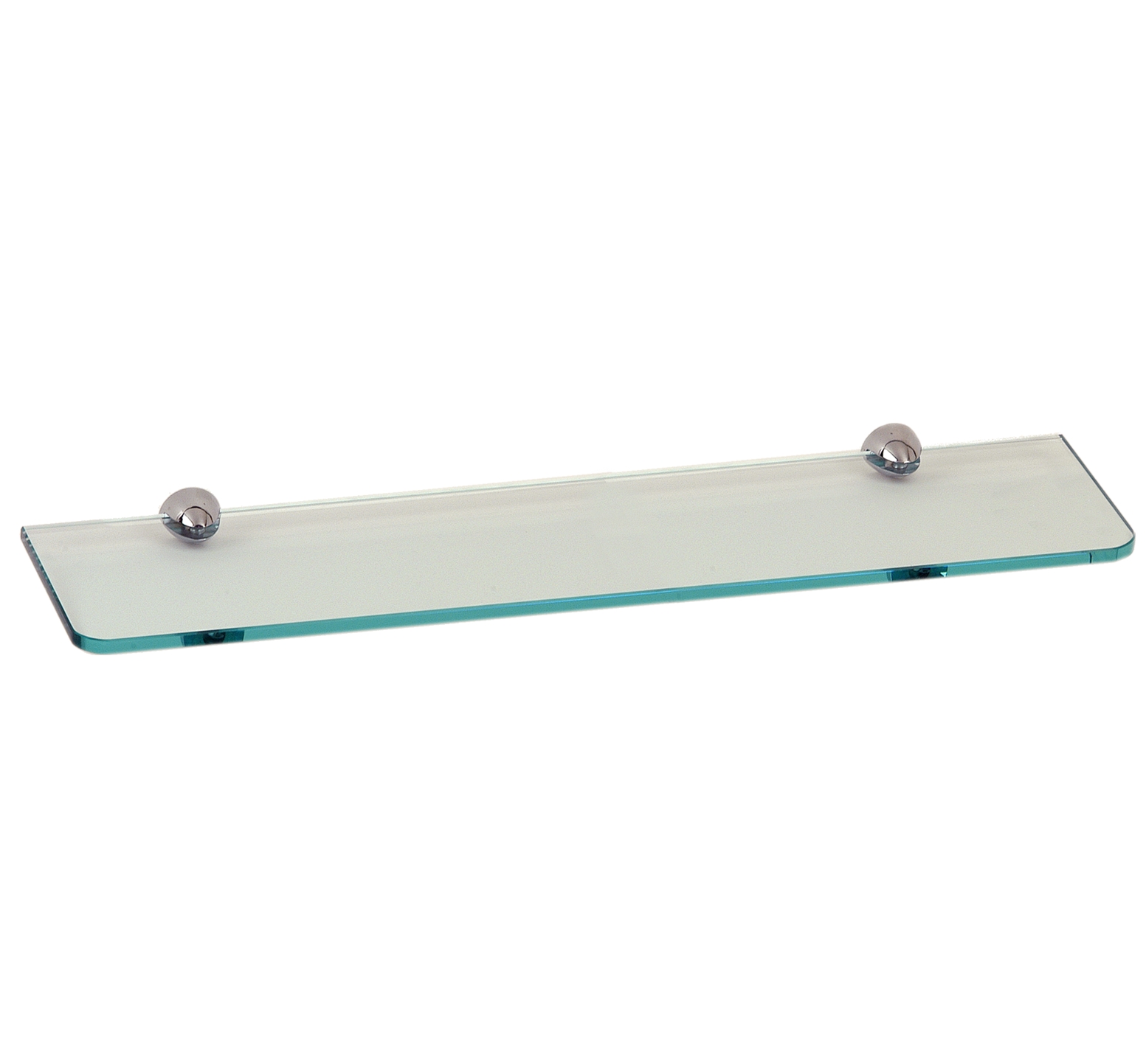 Crystal bath shelf and round brass clamps - Length 60 cm