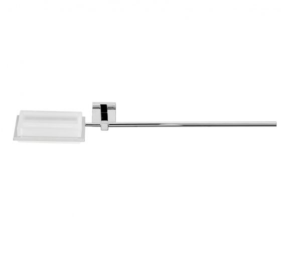 Towel rack with frosted glass soap dish - bath accessories IdeArredoBagno
