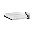 Porta sapone a parete da bagno in vetro e ottone colori tendenza bagno nero opaco – bianco opaco – nickel alta qualità