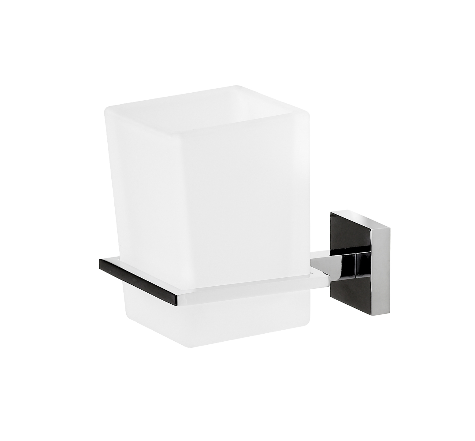 Porta bicchiere per spazzolini da parete in vetro LHP 8 x 10 x 12 cm - LINEA CUBO