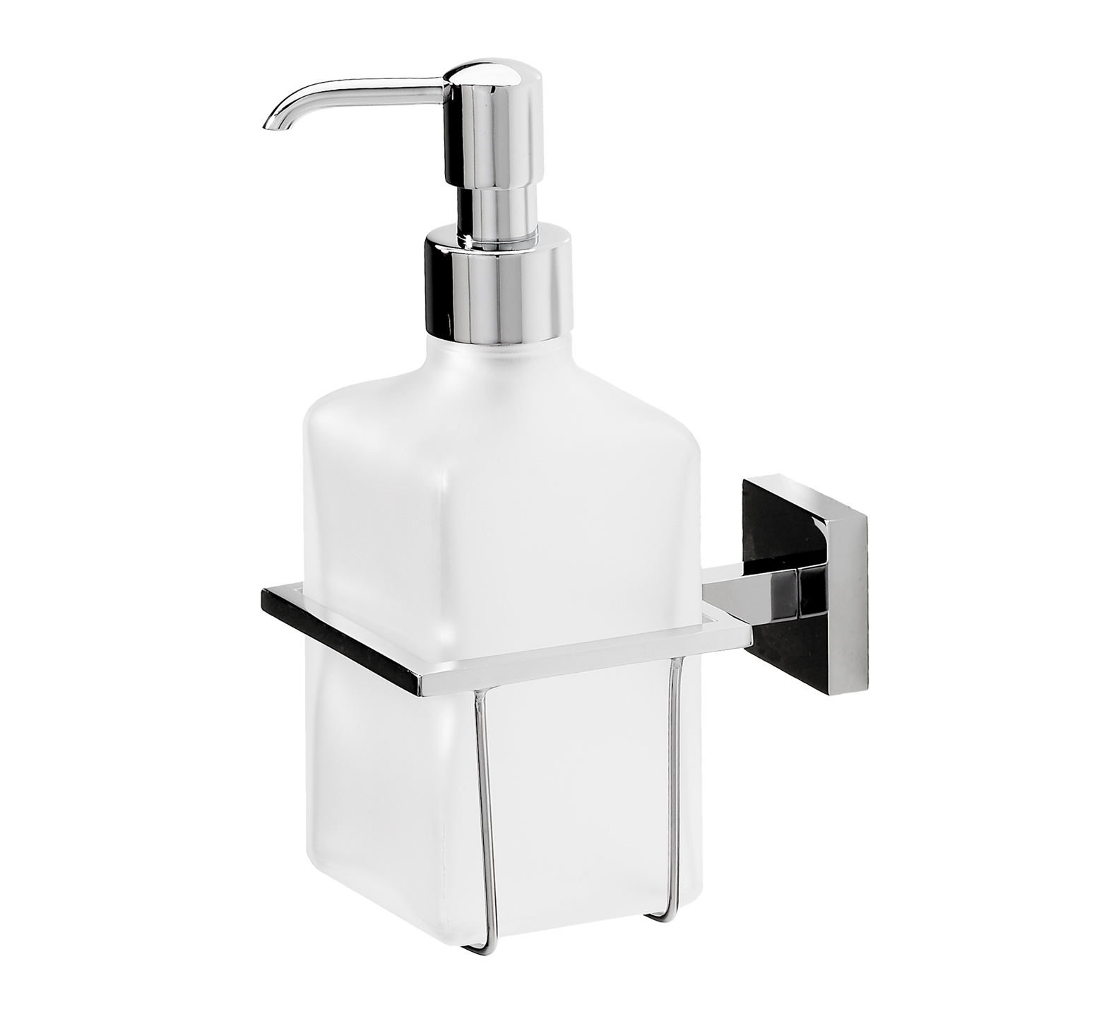 Porte de distributeur de distributeur de mur de laiton de chrome et de verre - LIGNE DE CUBE