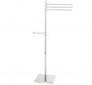 Free standing towel rack with three straight arms and toilet paper holder 