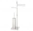 Free standing lavatory brush holder with two towel rack and toilet paper-bath furnitures made in Italy 