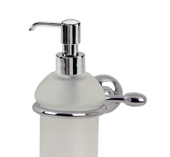 Dispenser dispenser bathroom liquid soap-fastening gusset-frosted glass and brass chrome plated-rust
