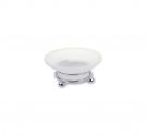 Soap holder for sink, to support the shelf - bath support, classic style brass chrome-plated - soap in frosted glass