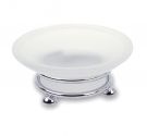 Soap holder for sink, to support the shelf - bath support, classic style brass chrome-plated - soap in frosted glass
